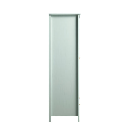 Armoire triple en rotin Frances avec 2 tiroirs, menthe