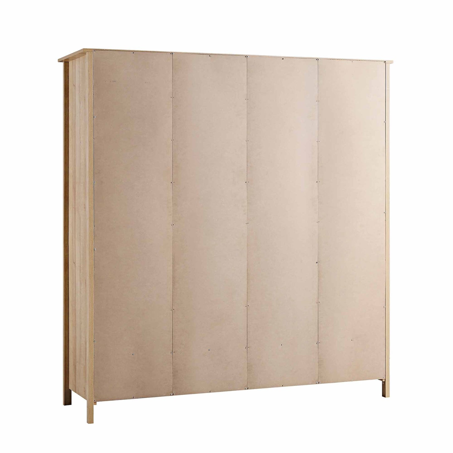 Armoire 4 portes en rotin Frances avec 2 tiroirs, naturel