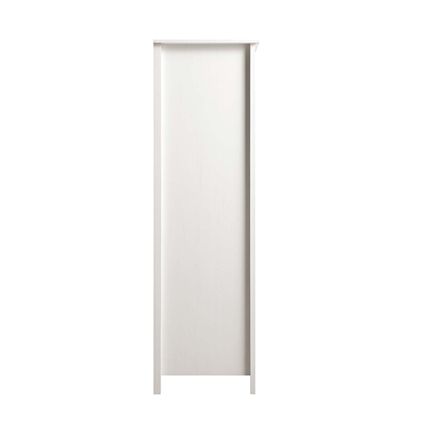 Armoire en rotin Frances à 4 portes et 2 tiroirs, blanche