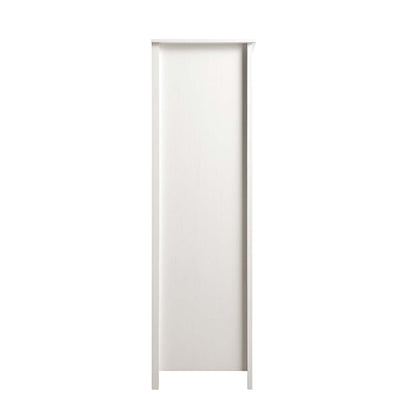 Armoire en rotin Frances à 4 portes et 2 tiroirs, blanche