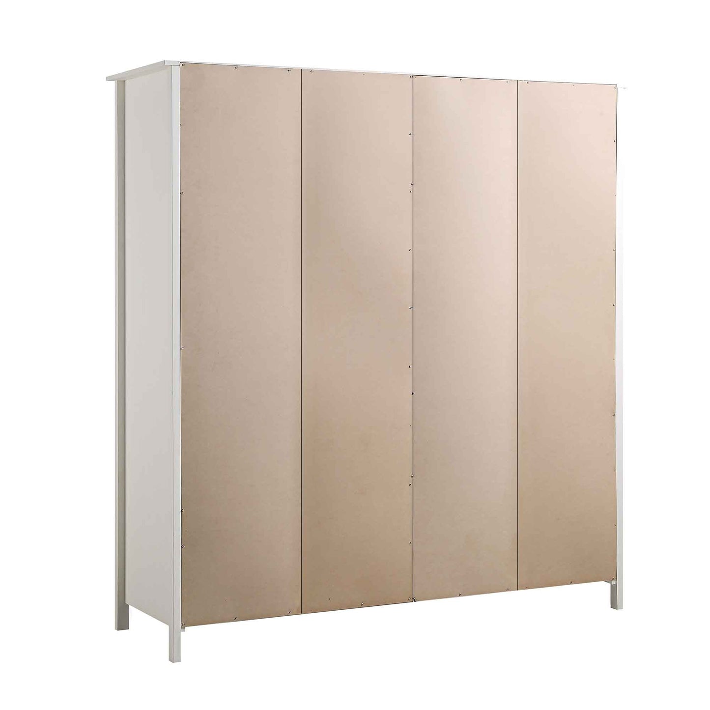 Armoire en rotin Frances à 4 portes et 2 tiroirs, blanche
