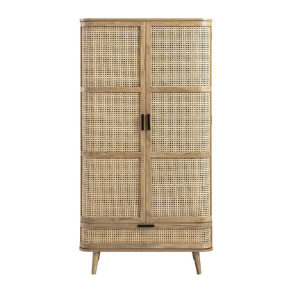 Armoire double courbée en rotin Izzy, naturel