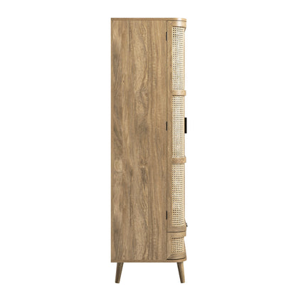 Armoire double courbée en rotin Izzy, naturel