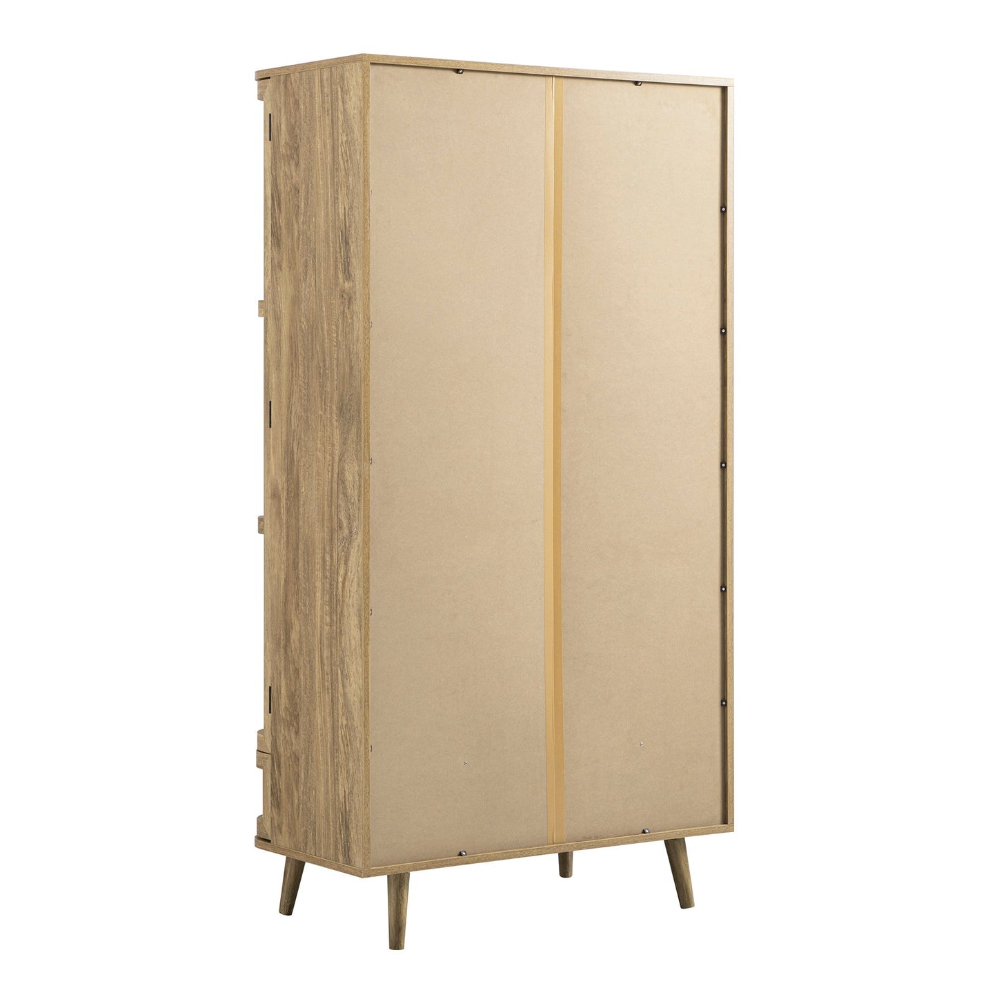 Armoire double courbée en rotin Izzy, naturel