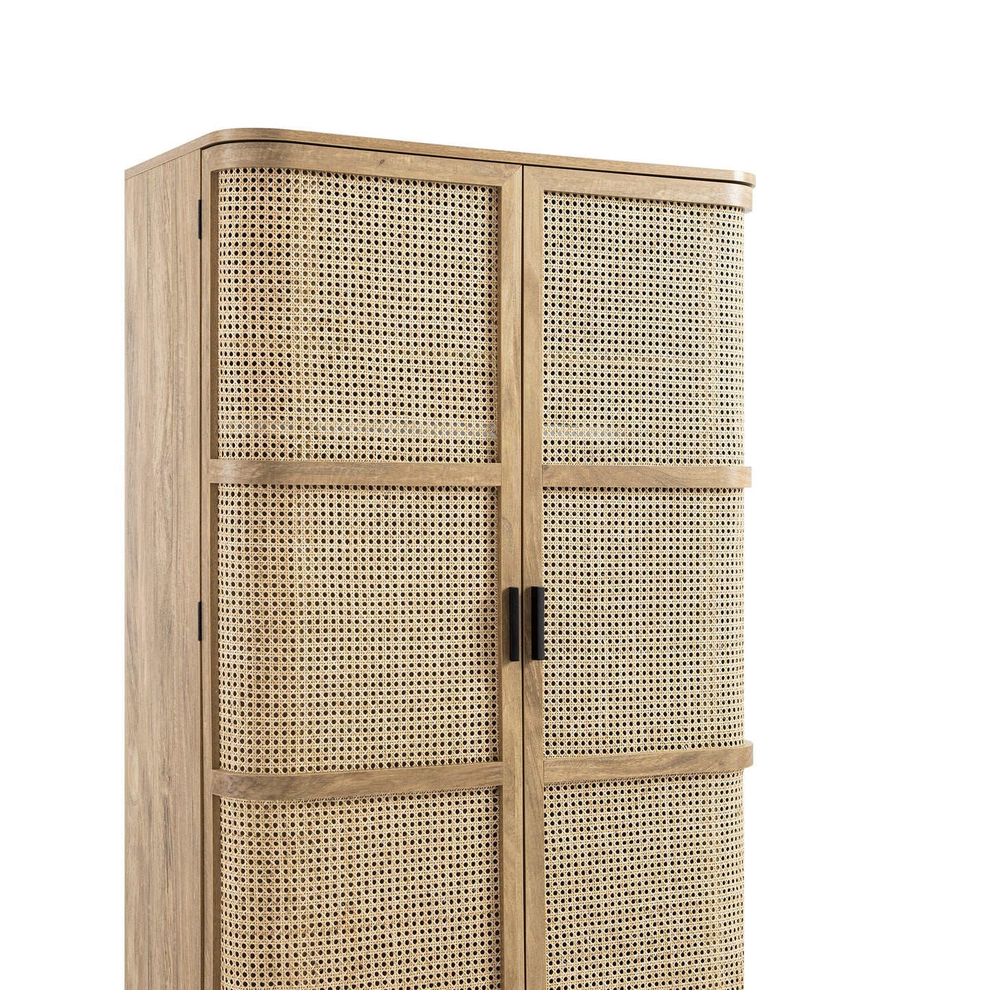 Armoire double courbée en rotin Izzy, naturel