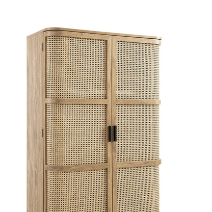 Armoire double courbée en rotin Izzy, naturel