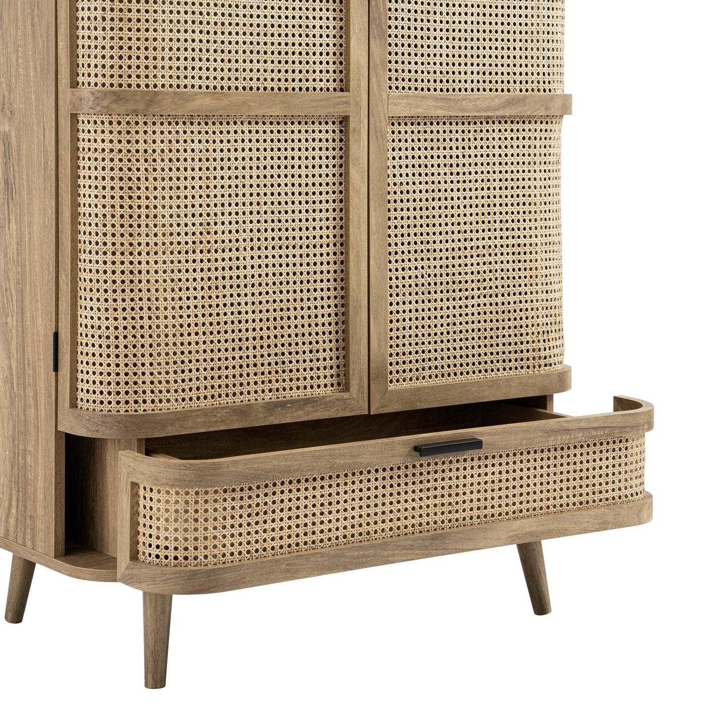 Armoire double courbée en rotin Izzy, naturel