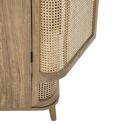 Armoire double courbée en rotin Izzy, naturel