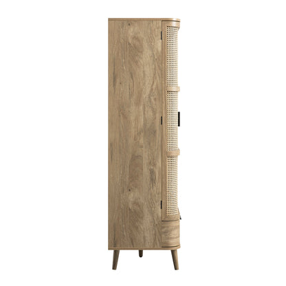 Armoire triple courbée en rotin Izzy, naturel