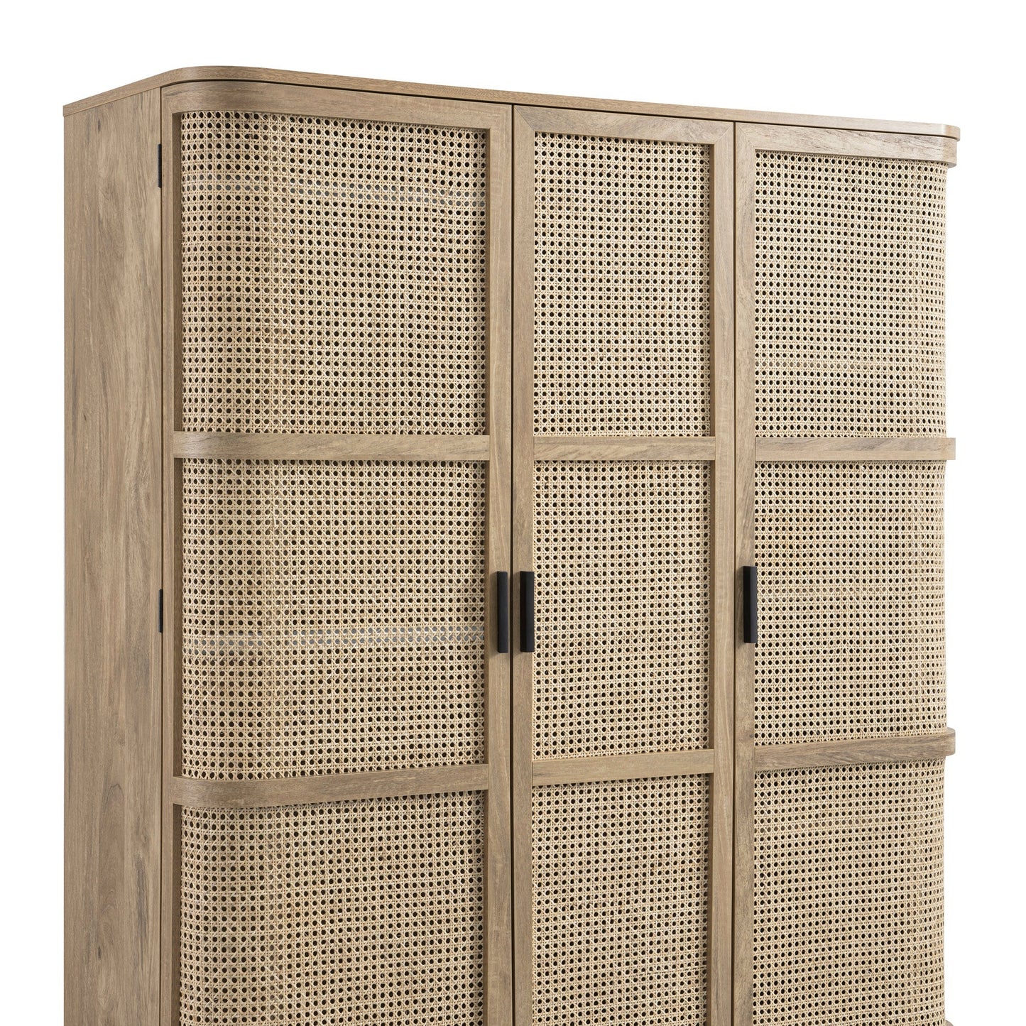 Armoire triple courbée en rotin Izzy, naturel