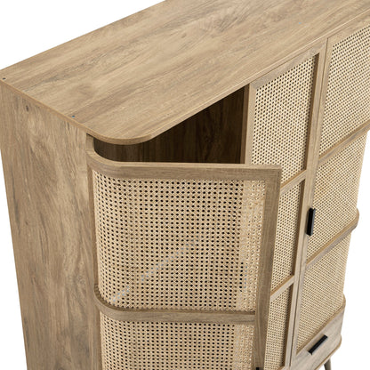 Armoire triple courbée en rotin Izzy, naturel