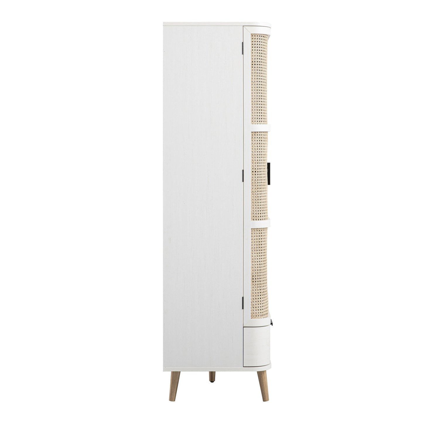 Armoire triple courbée en rotin Izzy, blanche