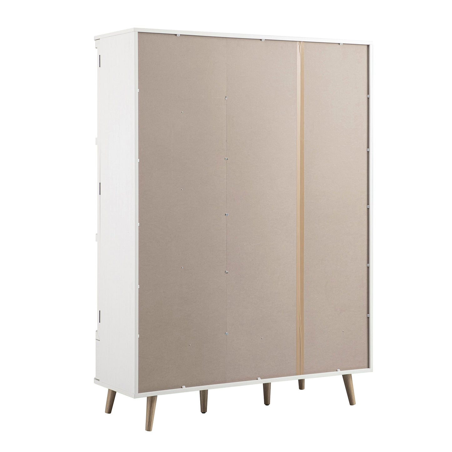 Armoire triple courbée en rotin Izzy, blanche
