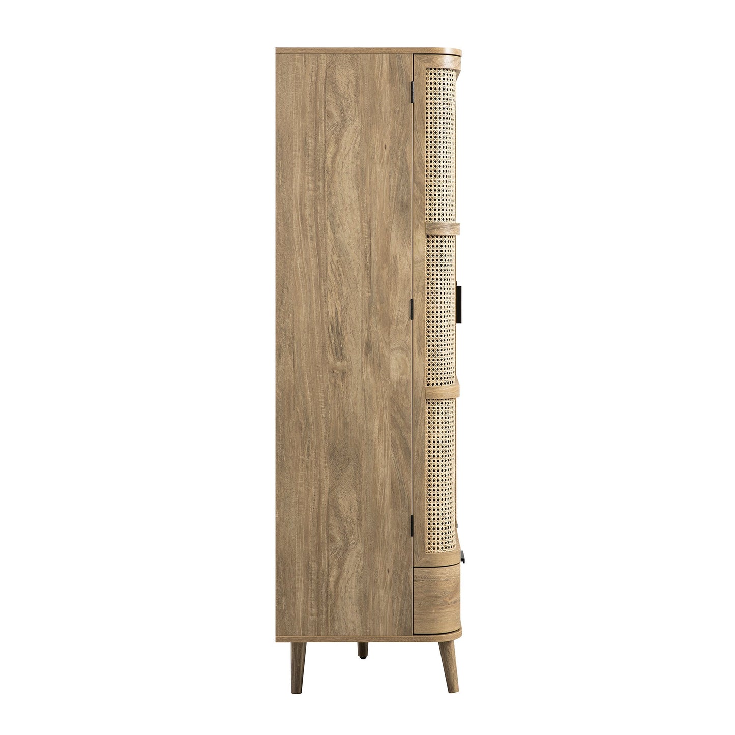 Armoire 4 portes en rotin courbé Izzy, naturel