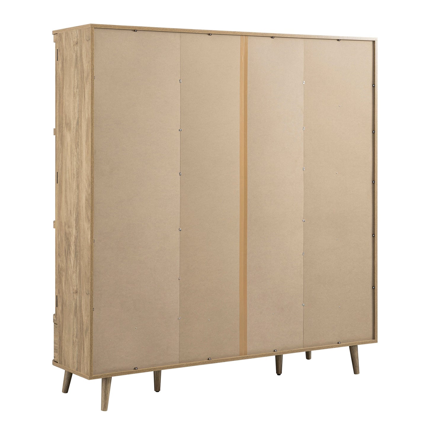 Armoire 4 portes en rotin courbé Izzy, naturel