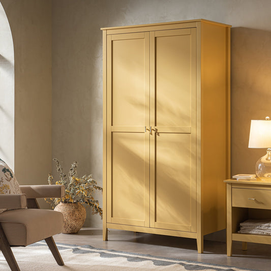 Penderie double Oakham, rotin jaune