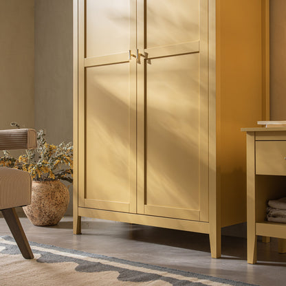 Penderie double Oakham, rotin jaune