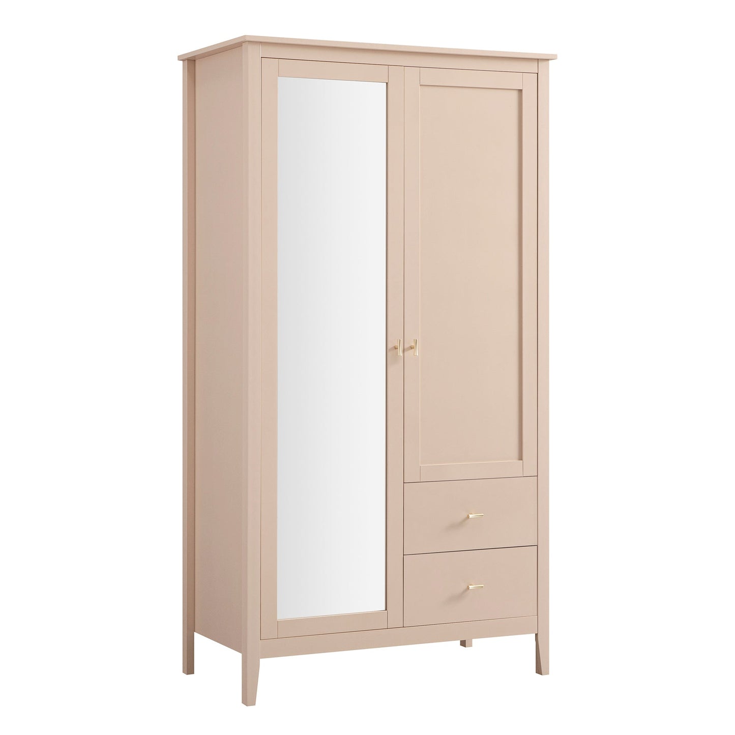 Penderie double miroir Oakham, rose nude