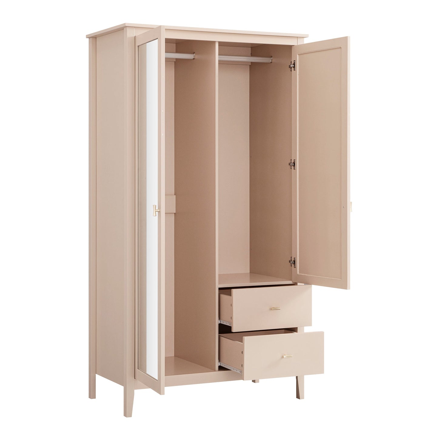 Penderie double miroir Oakham, rose nude