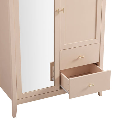 Penderie double miroir Oakham, rose nude