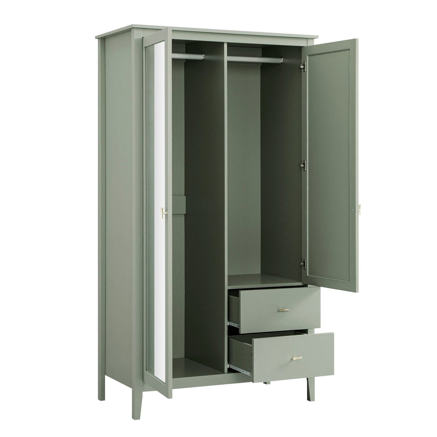 Armoire double miroir Oakham, sauge du désert