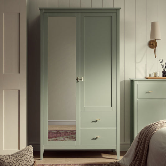 Armoire double miroir Oakham, sauge du désert