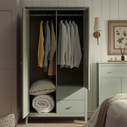 Armoire double miroir Oakham, sauge du désert