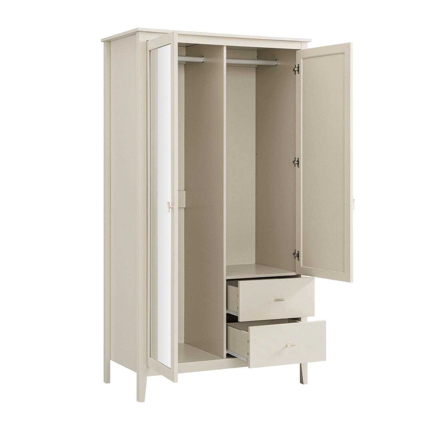 Armoire double miroir Oakham, blanc ombragé