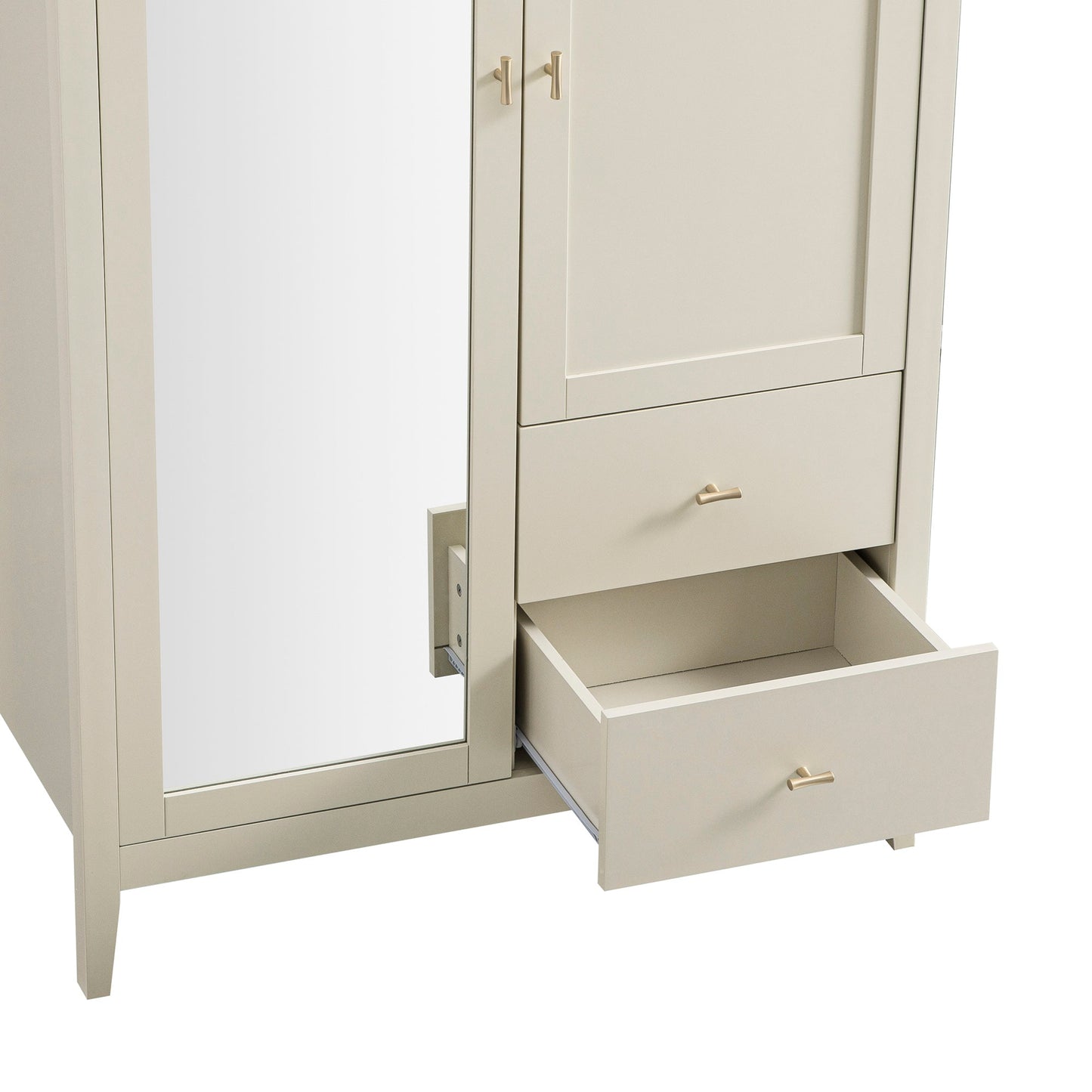 Armoire double miroir Oakham, blanc ombragé