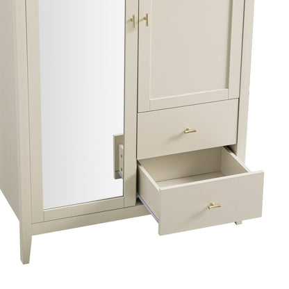 Armoire double miroir Oakham, blanc ombragé