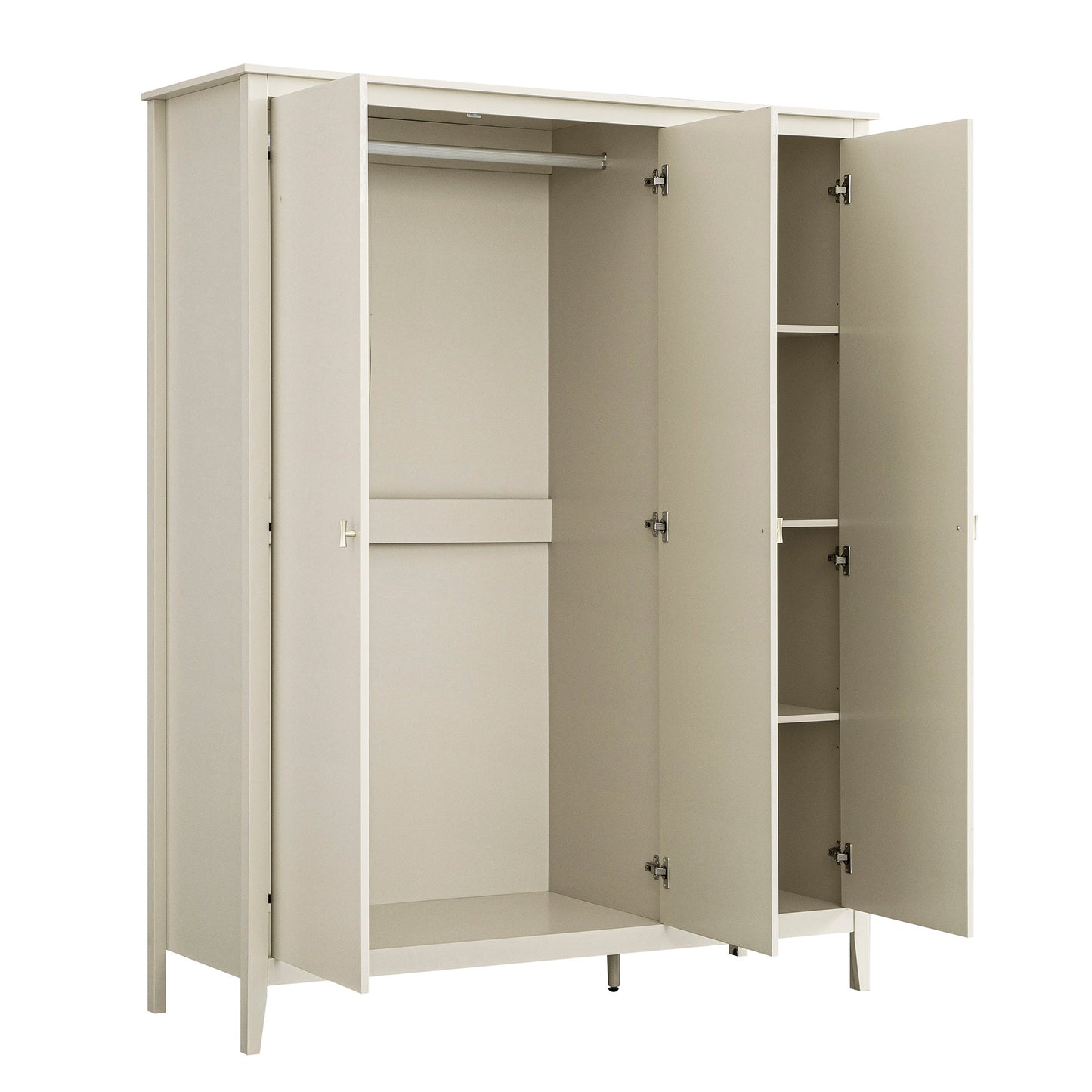 Placard triple Oakham, blanc ombragé