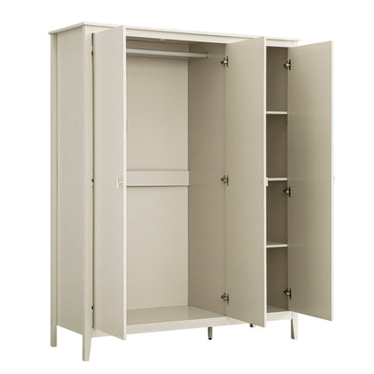 Placard triple Oakham, blanc ombragé