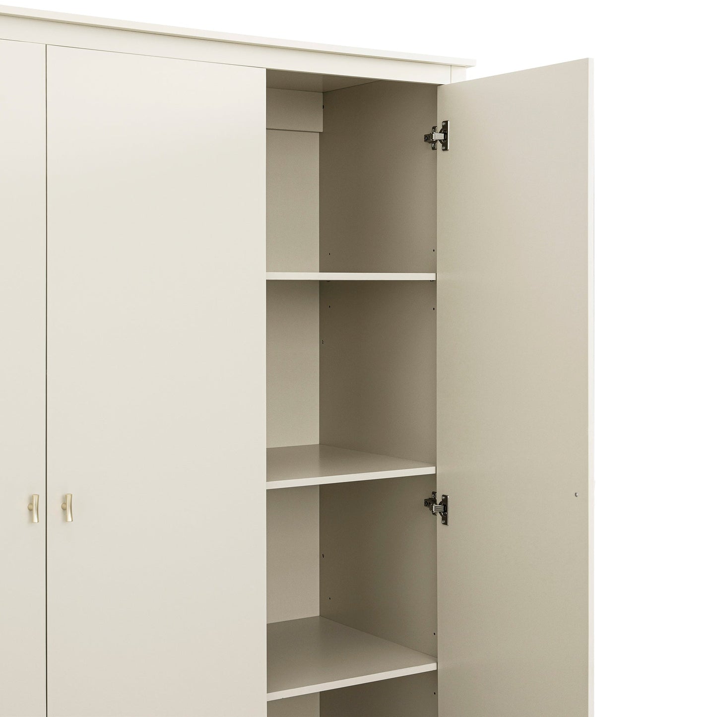Placard triple Oakham, blanc ombragé