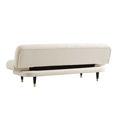 Canapé-lit 2 places Solna, beige bouclé