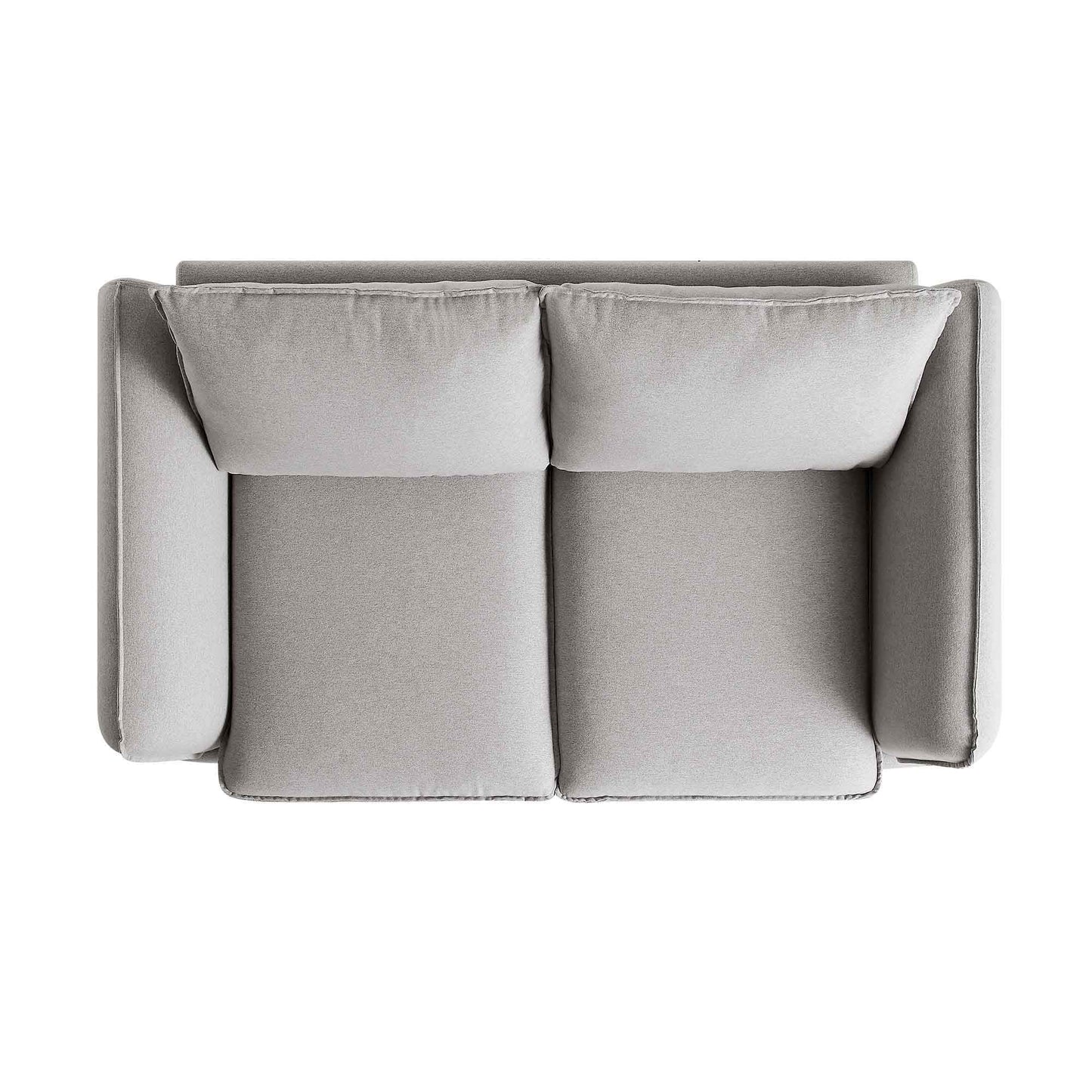 Canapé 2 places en tissu gris chiné Obriel