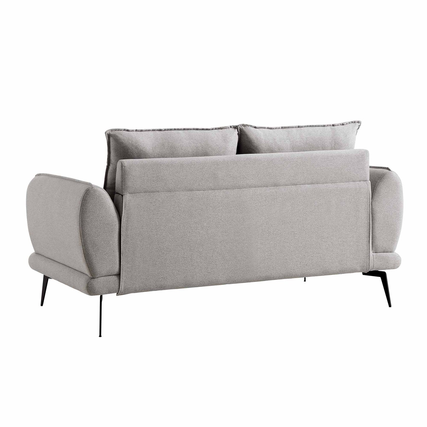 Canapé 2 places en tissu gris chiné Obriel