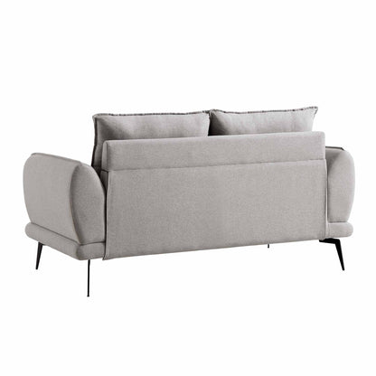 Canapé 2 places en tissu gris chiné Obriel