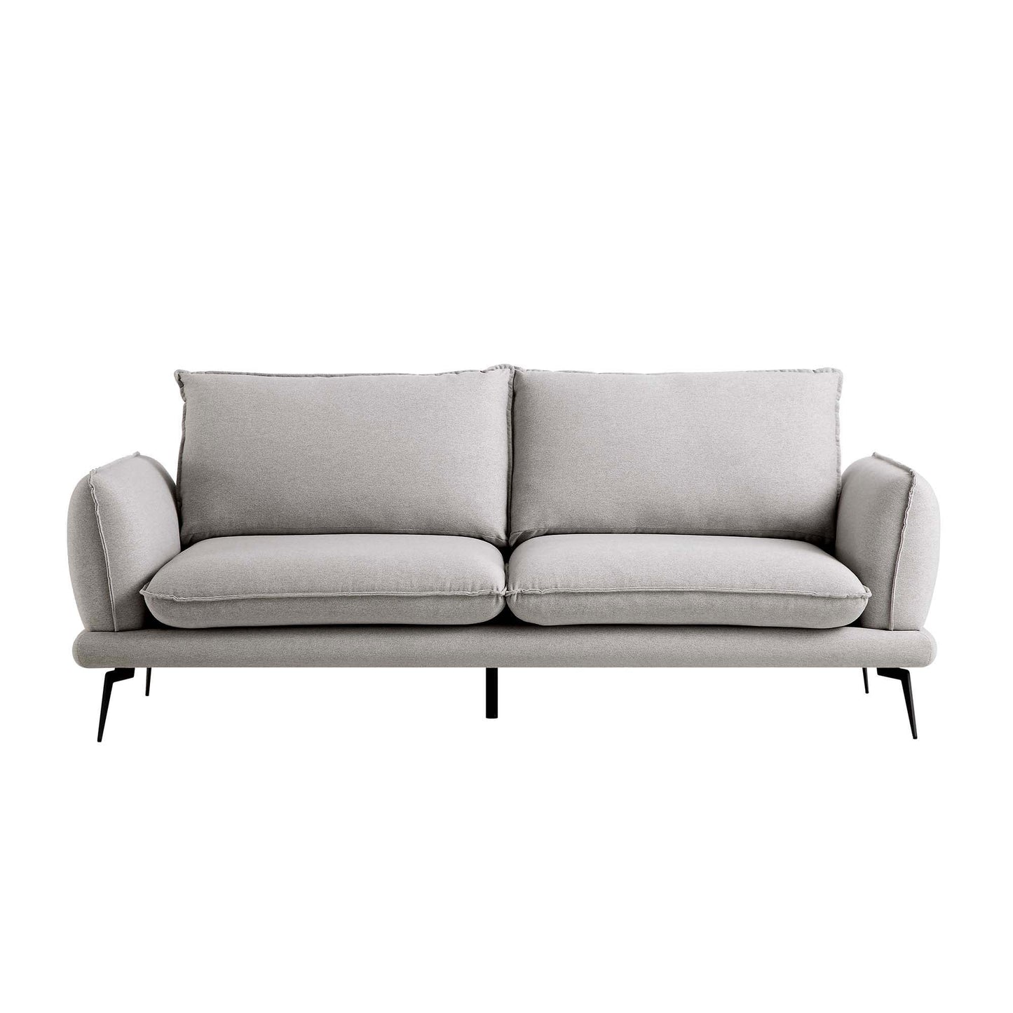 Canapé 3 places en tissu gris chiné Obriel