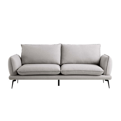 Canapé 3 places en tissu gris chiné Obriel