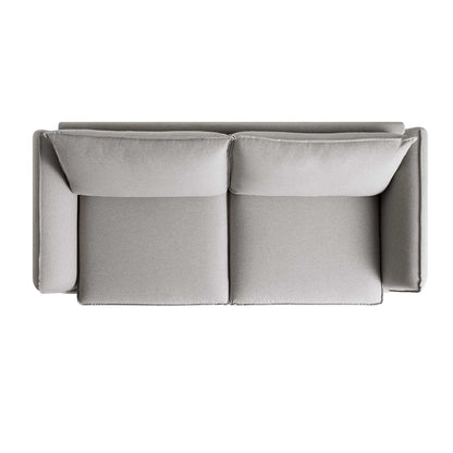 Canapé 3 places en tissu gris chiné Obriel