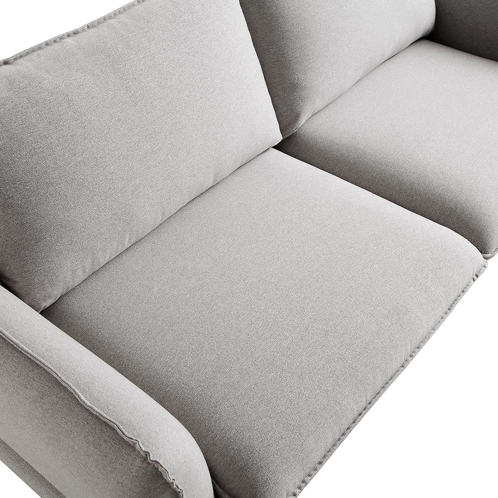 Canapé 3 places en tissu gris chiné Obriel