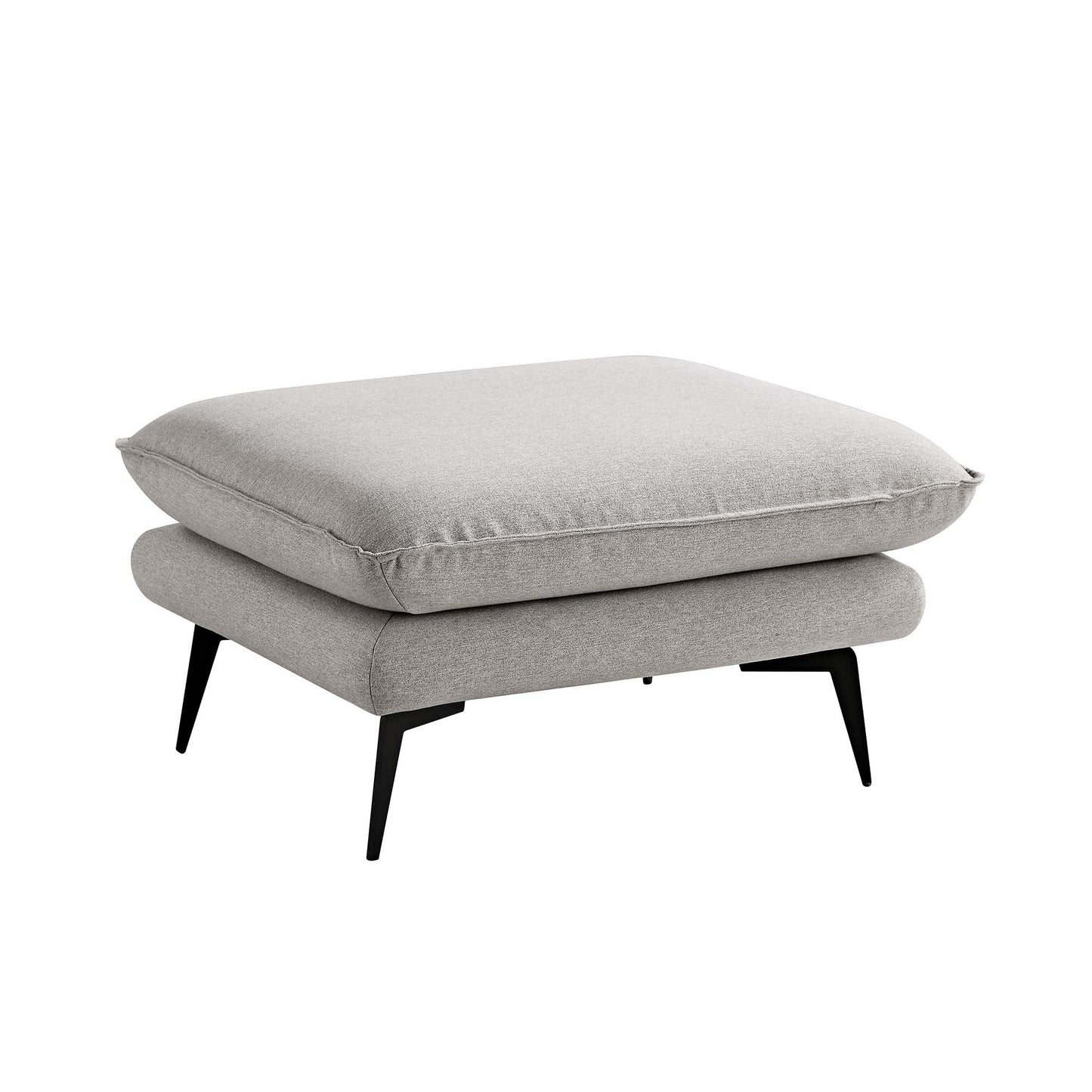 Repose-pieds en tissu gris chiné Obriel