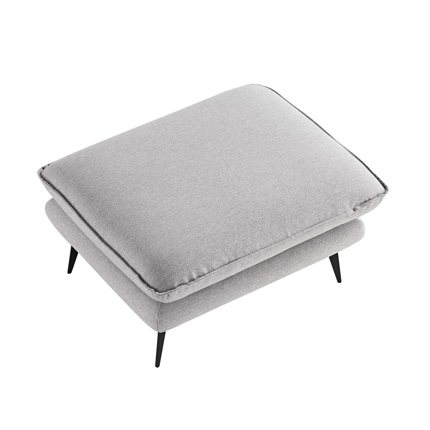Repose-pieds en tissu gris chiné Obriel