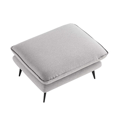 Repose-pieds en tissu gris chiné Obriel