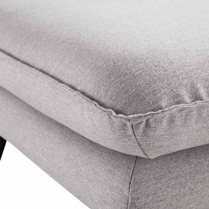 Repose-pieds en tissu gris chiné Obriel