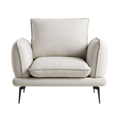 Fauteuil en tissu Obriel avoine
