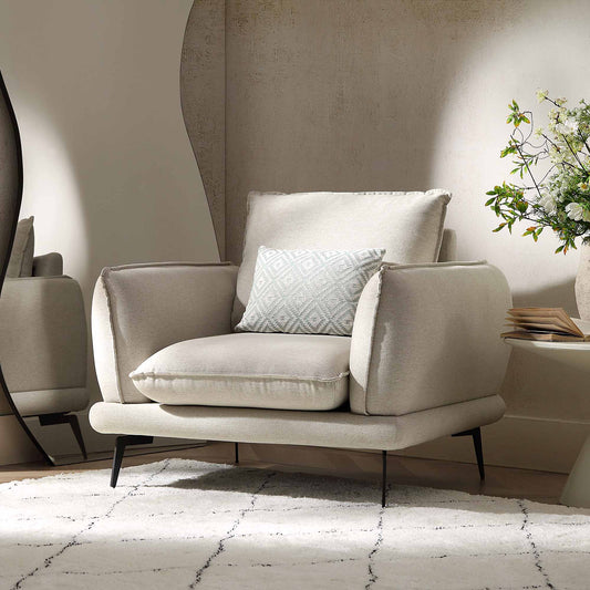 Fauteuil en tissu Obriel avoine
