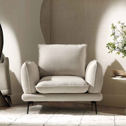 Fauteuil en tissu Obriel avoine