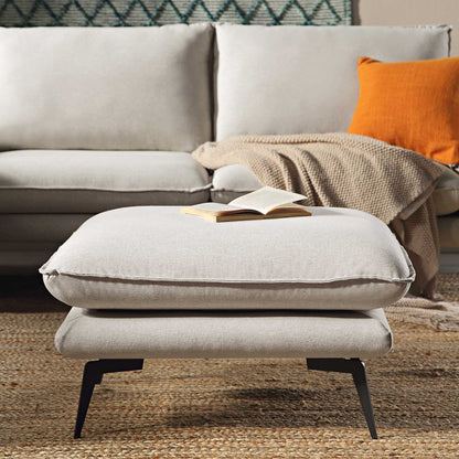 Repose-pieds en tissu Obriel avoine