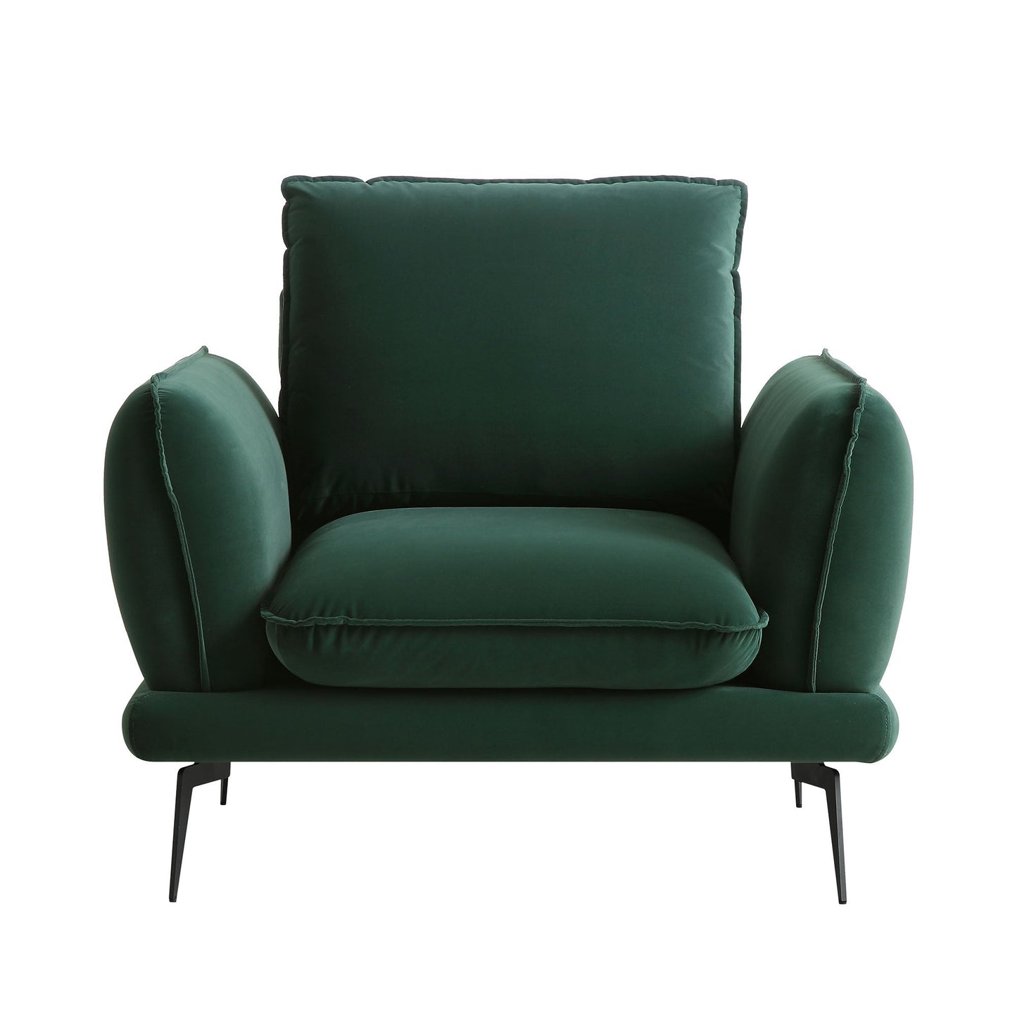 Fauteuil en velours vert forêt Obriel